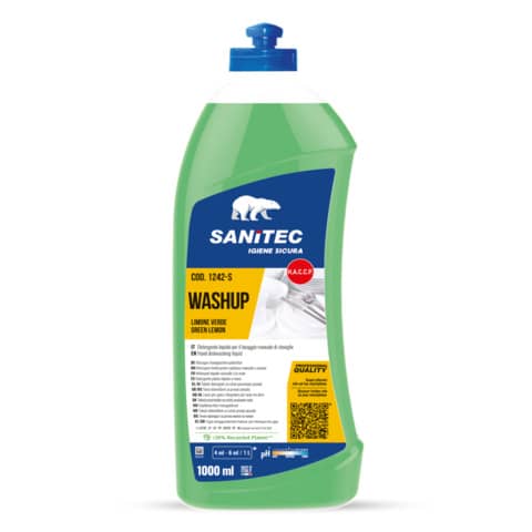 Detergente liquido al profumo di limone verde Washup Sanitec 1000 ml 1242-S